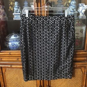 Loft Black Floral Skirt